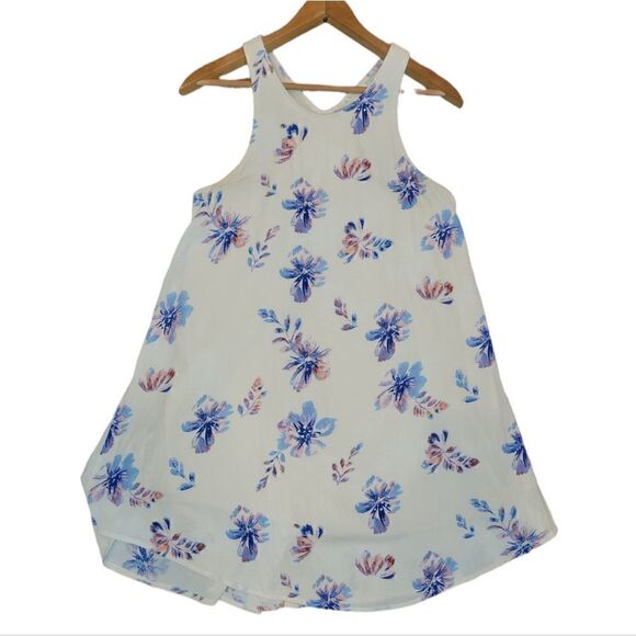 ASTR the Label Rena Racerback Dress Hibiscus Floral Swing Dress Beige/Pink XS - Picture 8 of 13